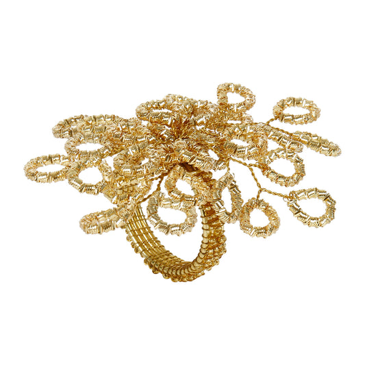 Embellished Gold Beaded Napkin Ring