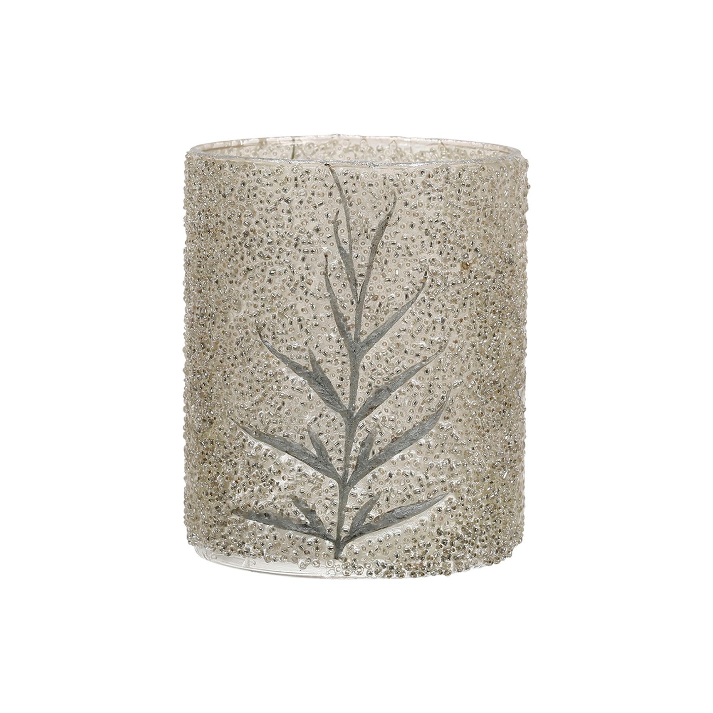 Sparkling Grey and Silver Candle Holder Small