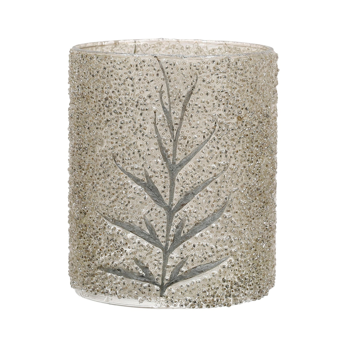 Sparkling Grey and Gold Candle Holder Large
