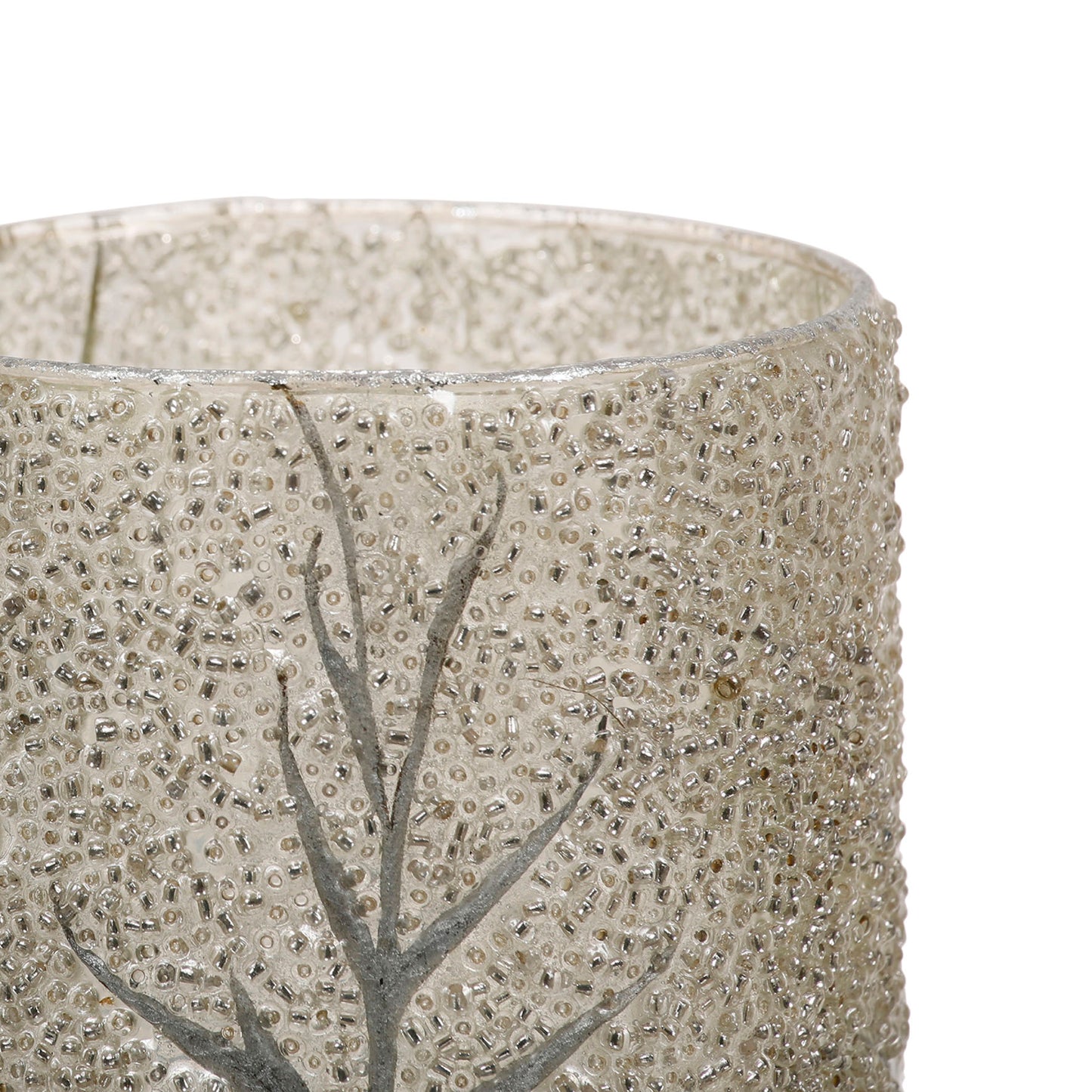 Sparkling Grey and Gold Candle Holder Large