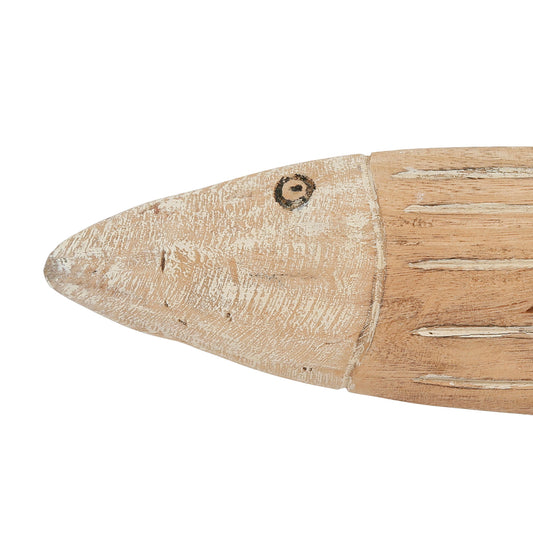Decorative fish in natural mango wood