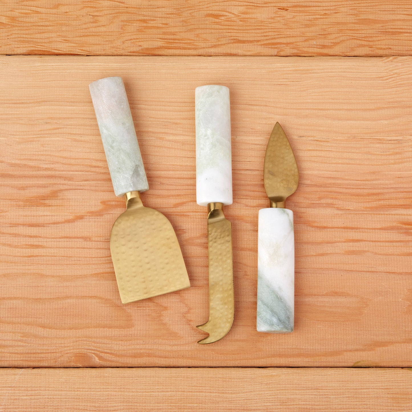 Set of marble cheese cutters