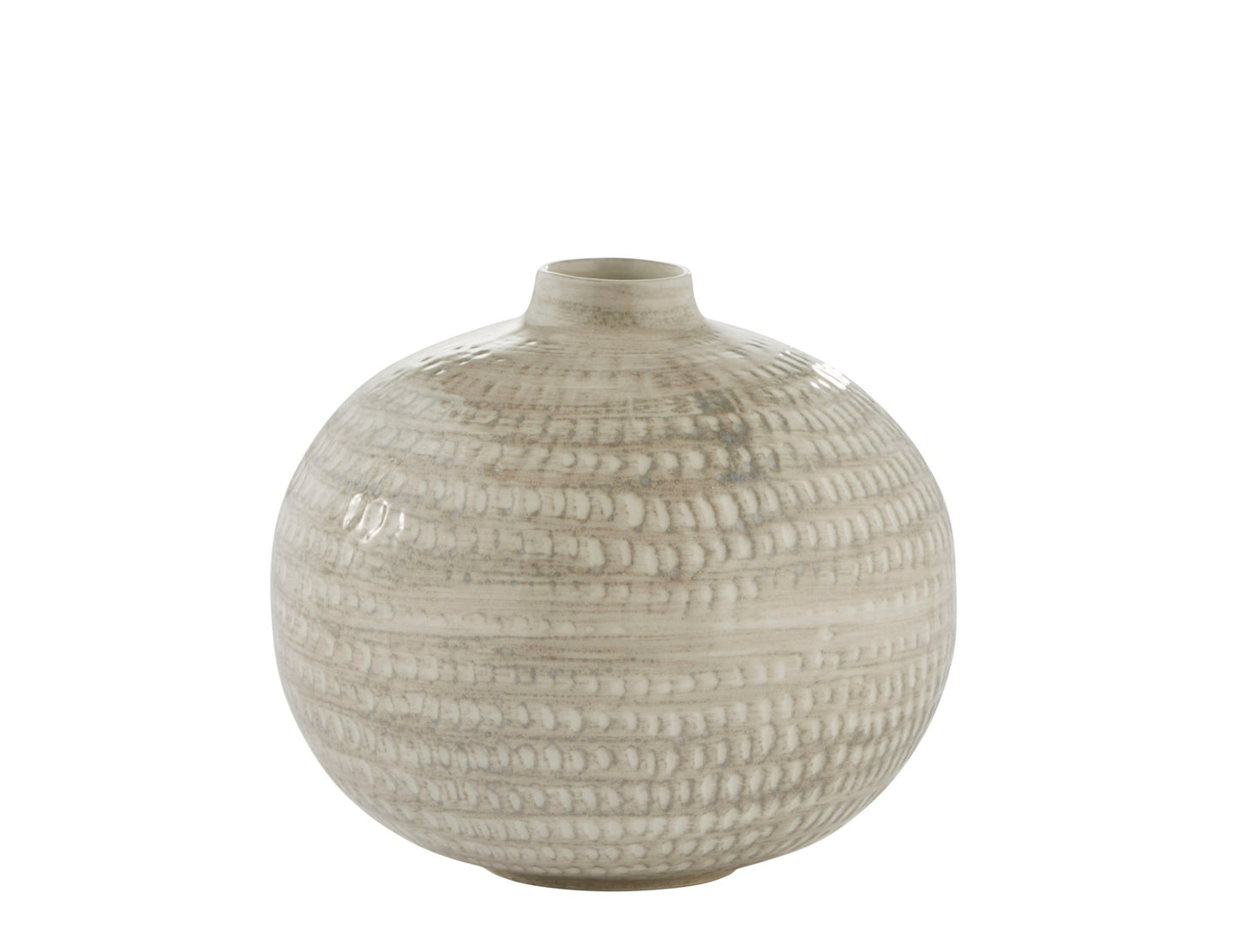 Small grey ceramic patterned vase