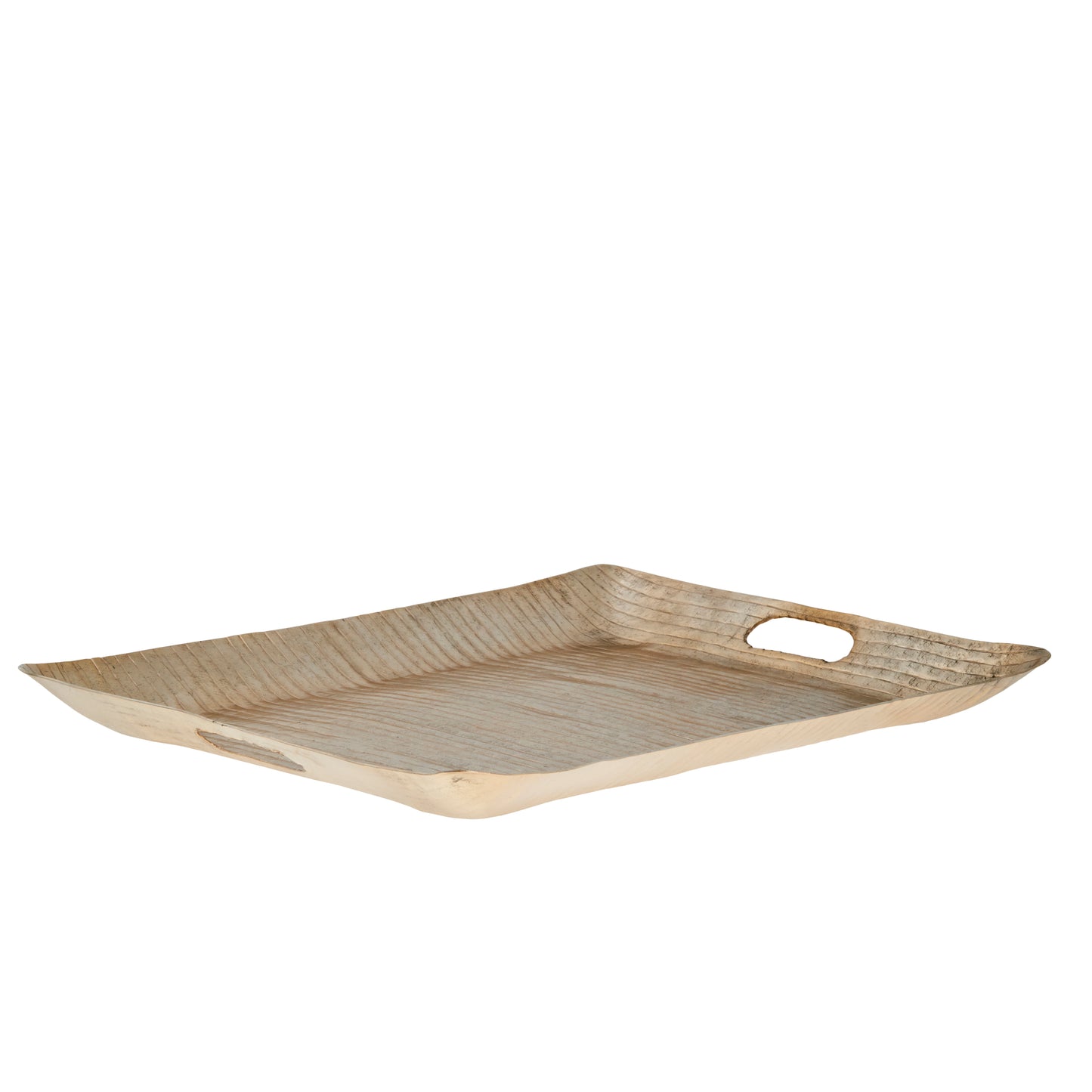 Rectangular decorative hammered gold tray