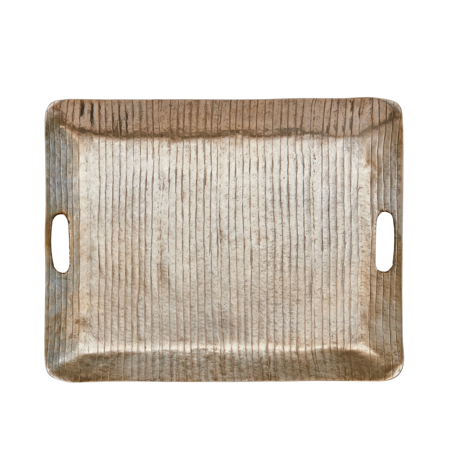 Rectangular decorative hammered gold tray