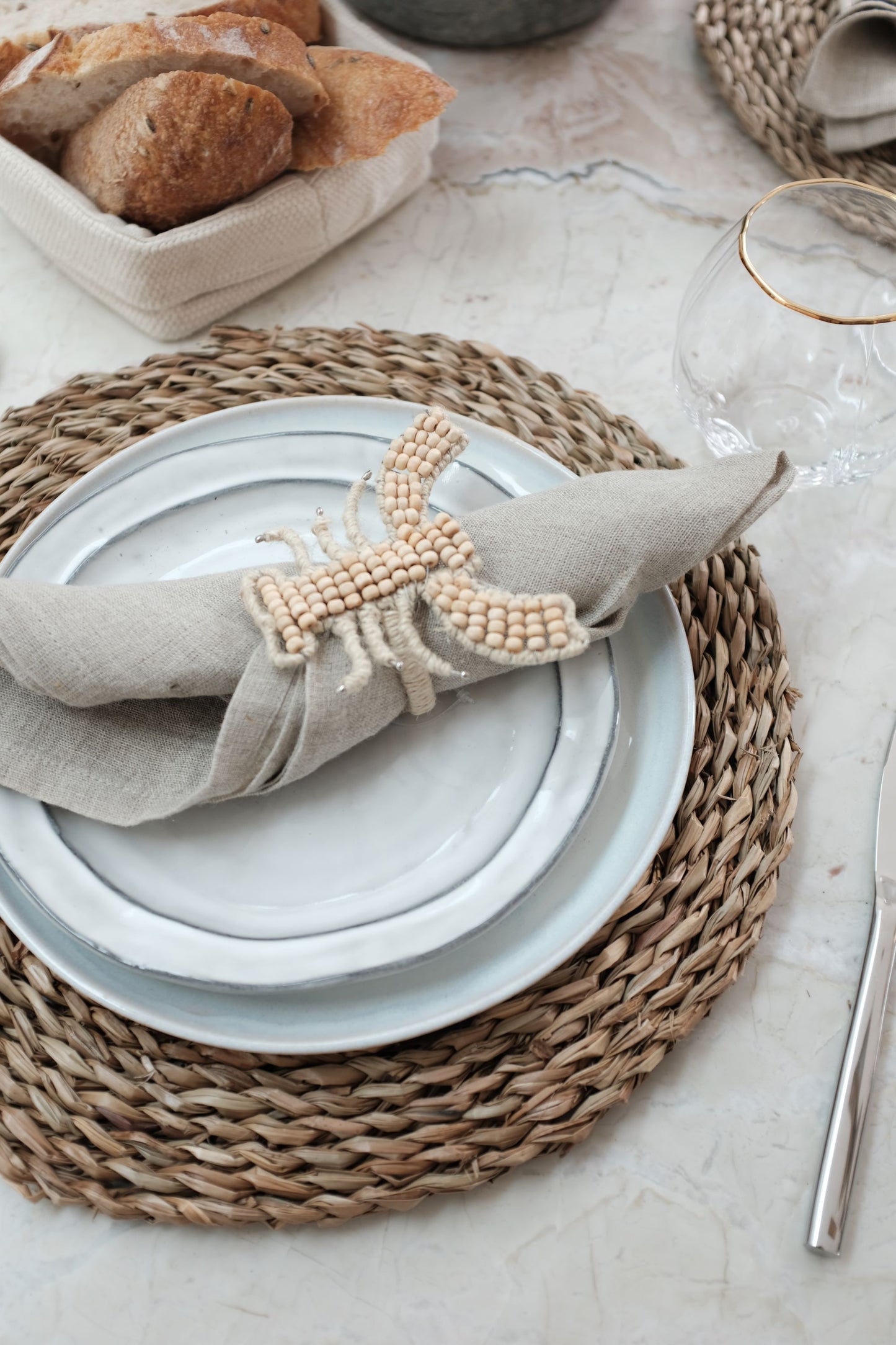 Woven lobster napkin ring
