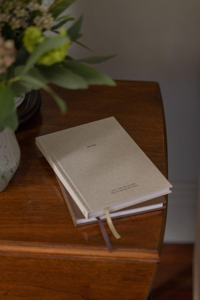 Natural linen hardcover blank A5 notebook