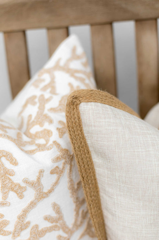 Jute bordered cushion, 50x30cm