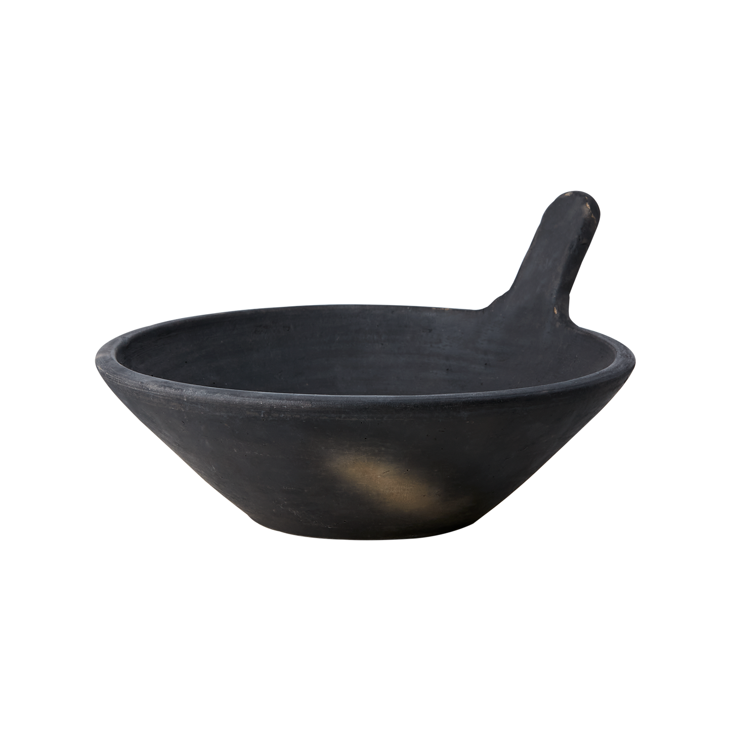 Large decorative terracotta bowl with handle