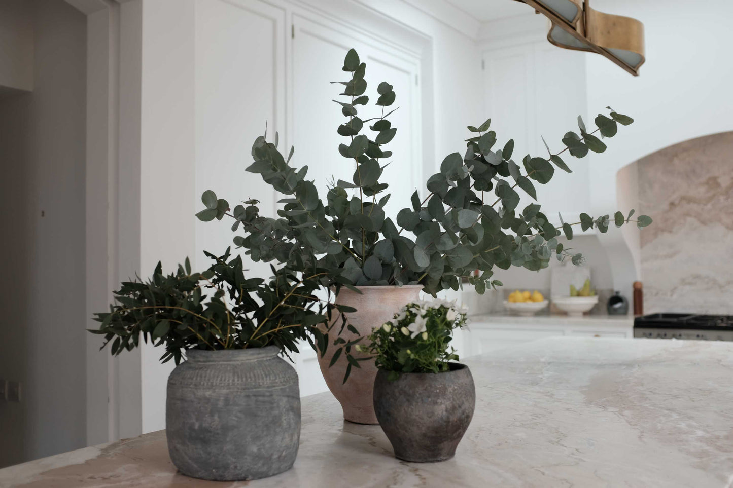 Grey raw finish planter, ⌀19 x H18 cm