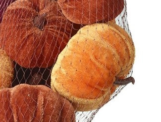 Bag of nine velvet pumpkins