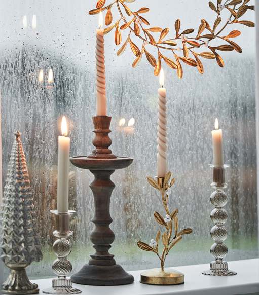 Gold branch candleholder, small