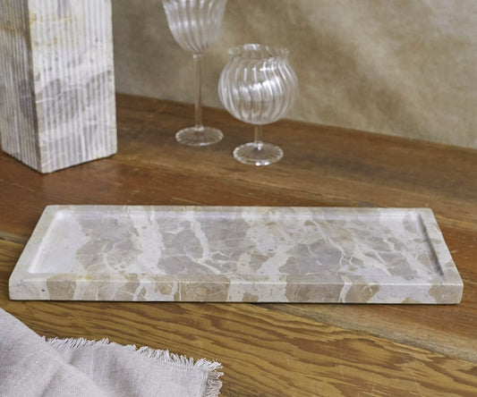 Marble rectangular tray
