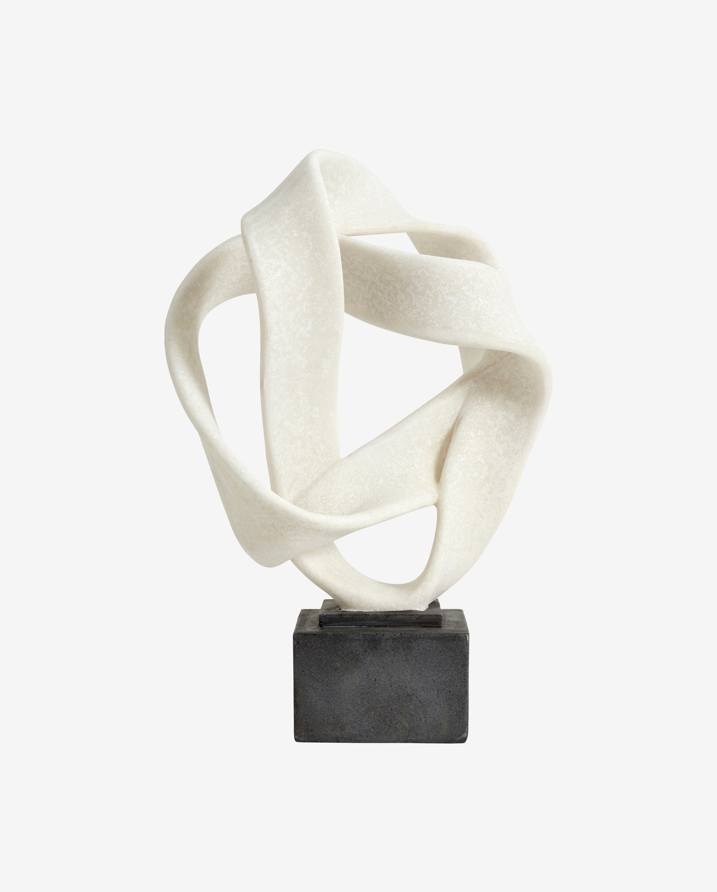 White sculpture on stand