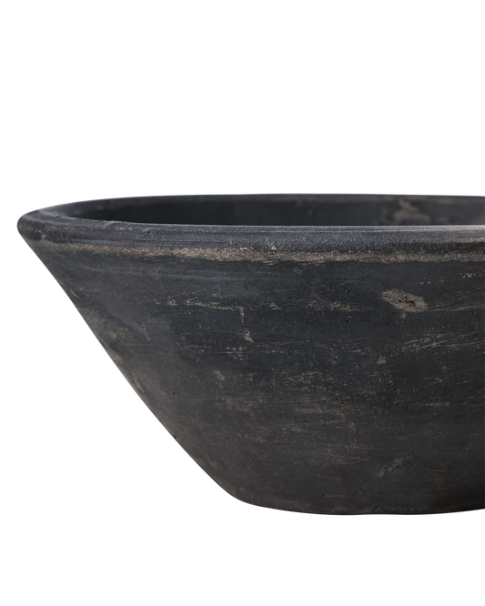 Small decorative terracotta bowl with handle