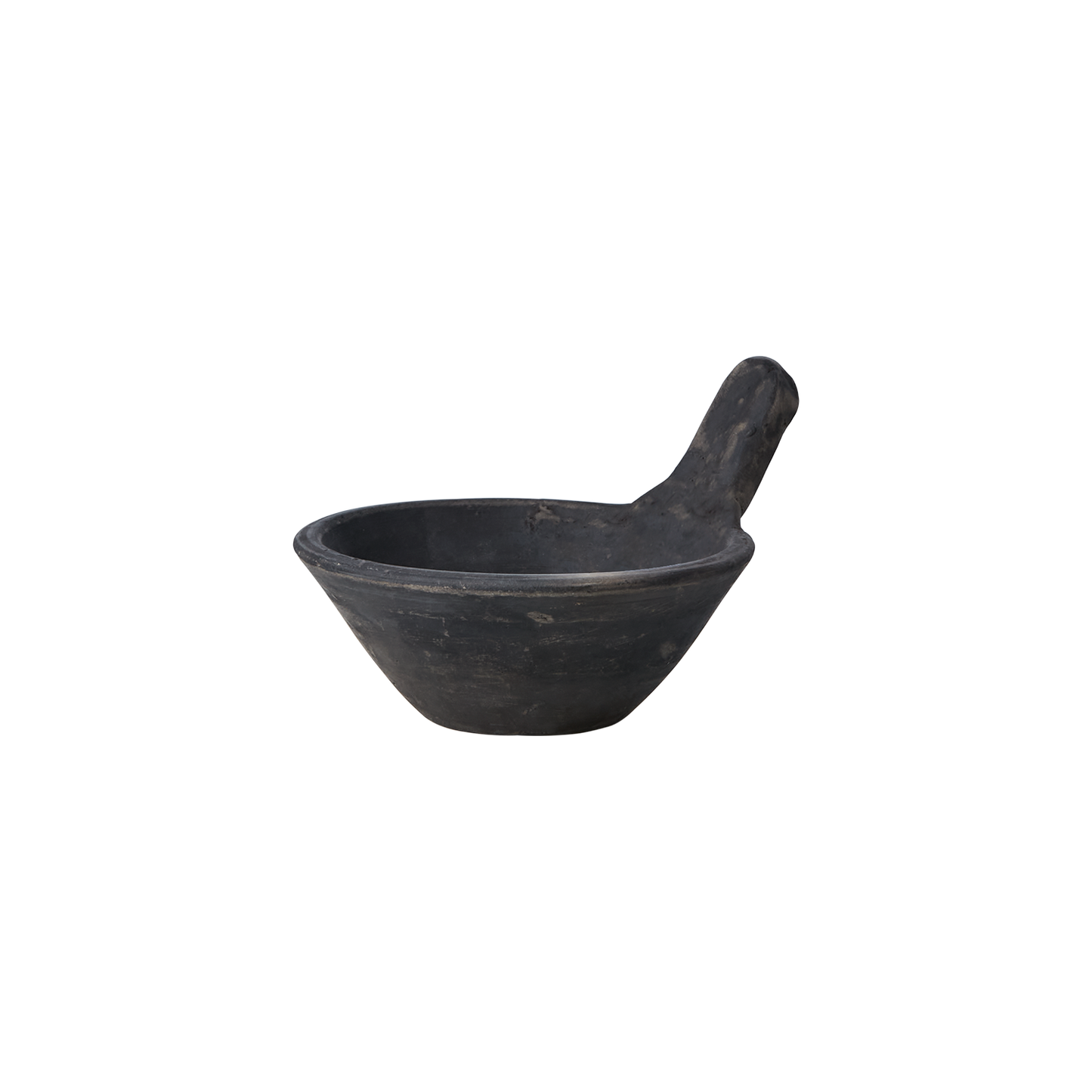 Small decorative terracotta bowl with handle