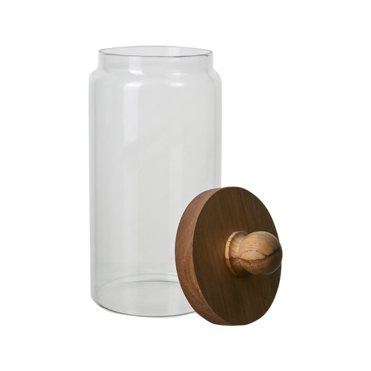 Aeris Glass Storage Jar with Wooden Lid