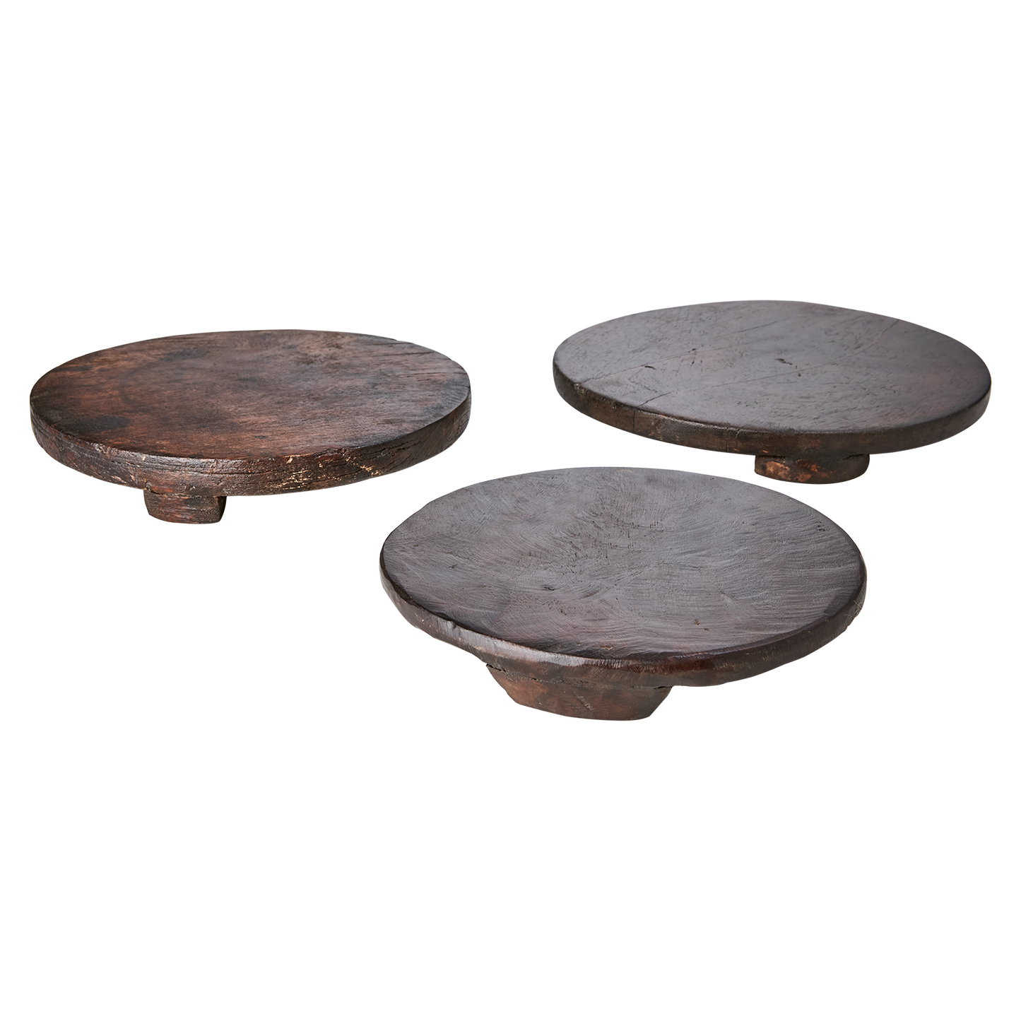 Cinder Brown Round Wooden Tray