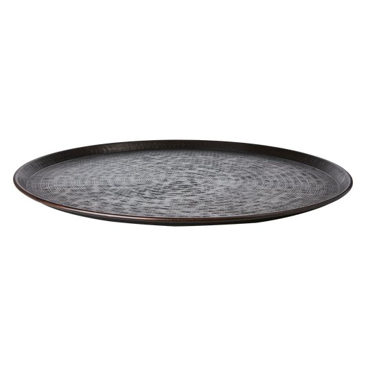 Nocturne Black Round Tray
