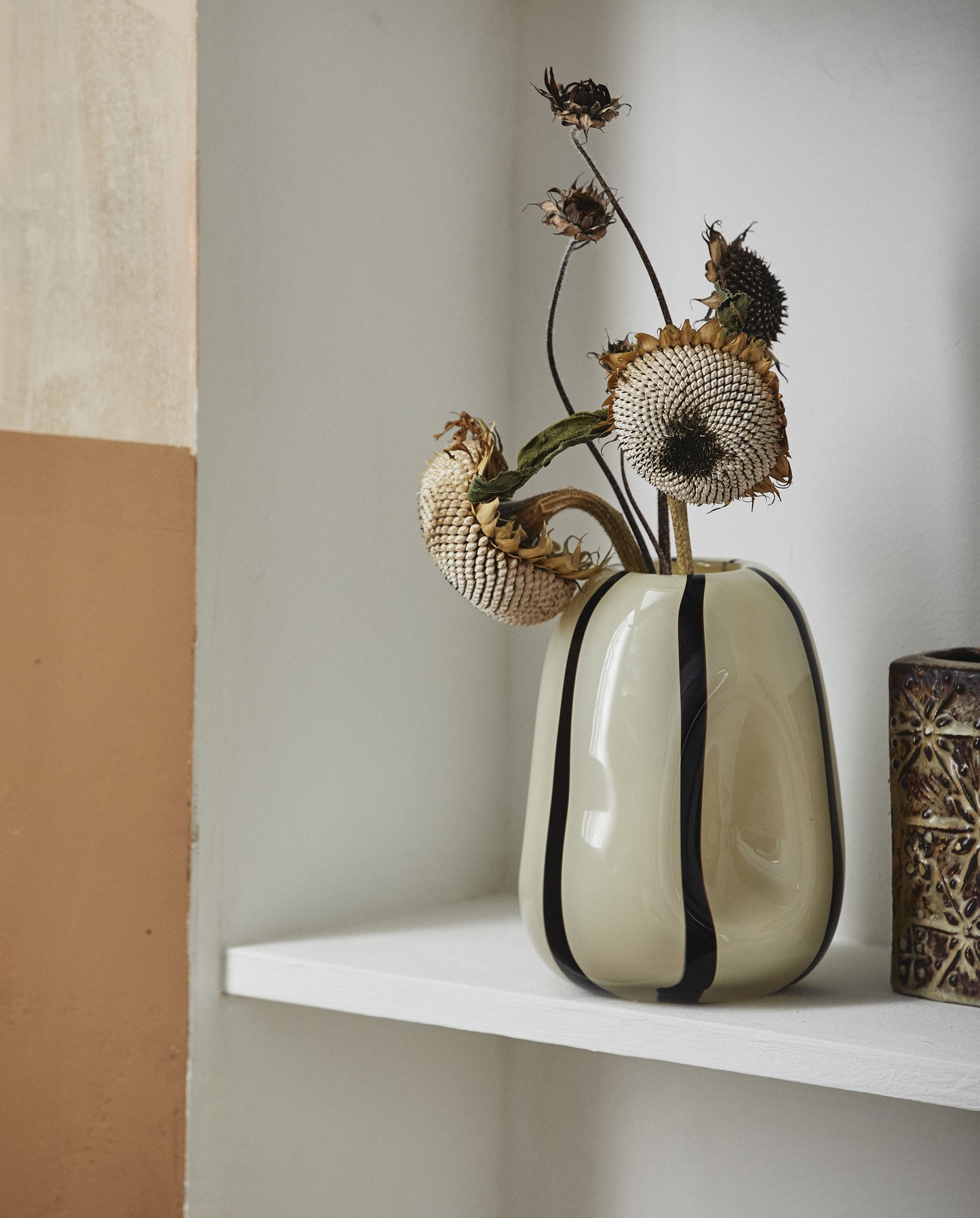 Handmade vase with stripes, small