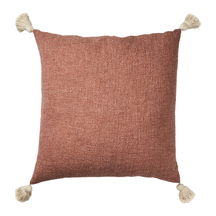 Tasselled cotton cushion, 50x50