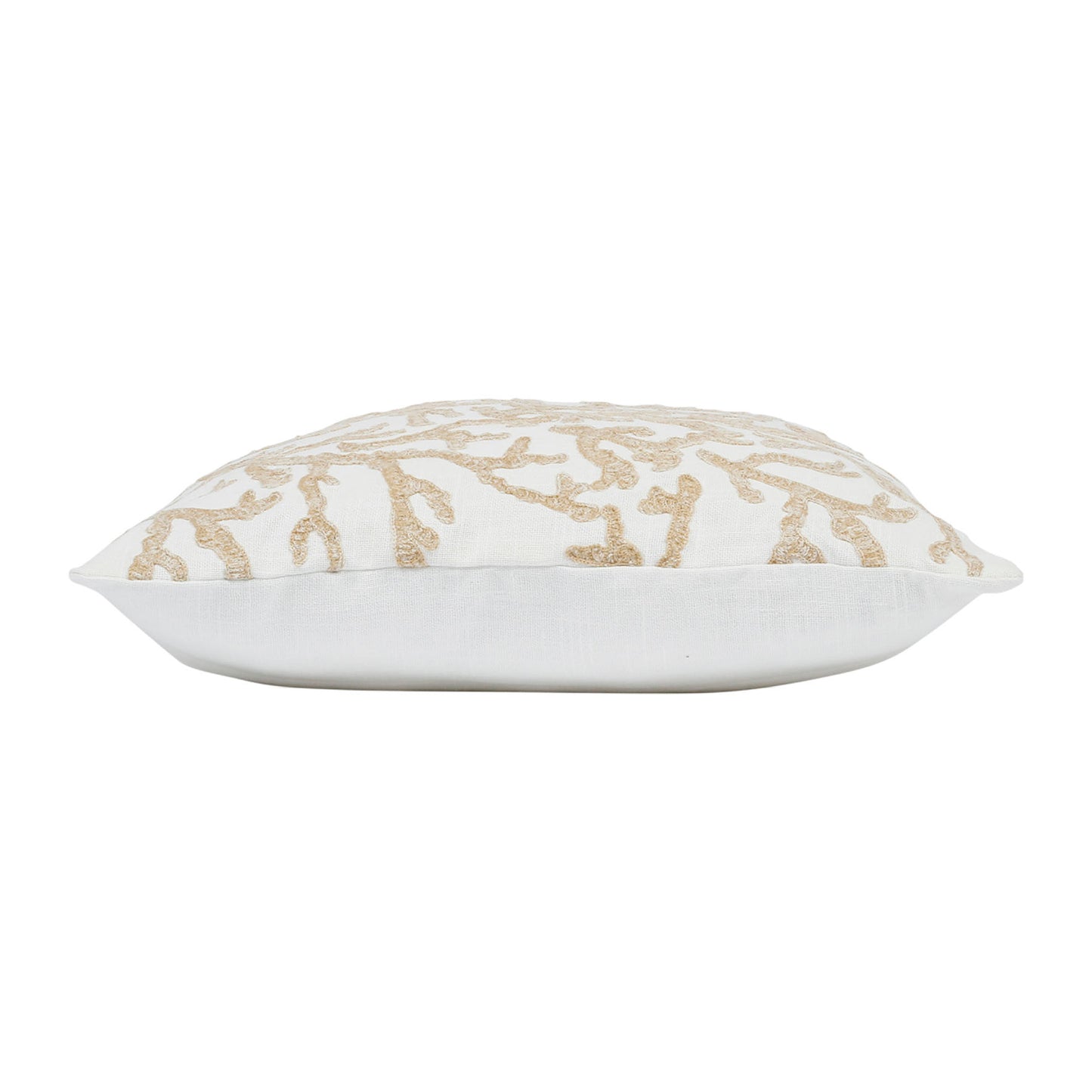 Embroidered coral motif cushion, 45x45cm