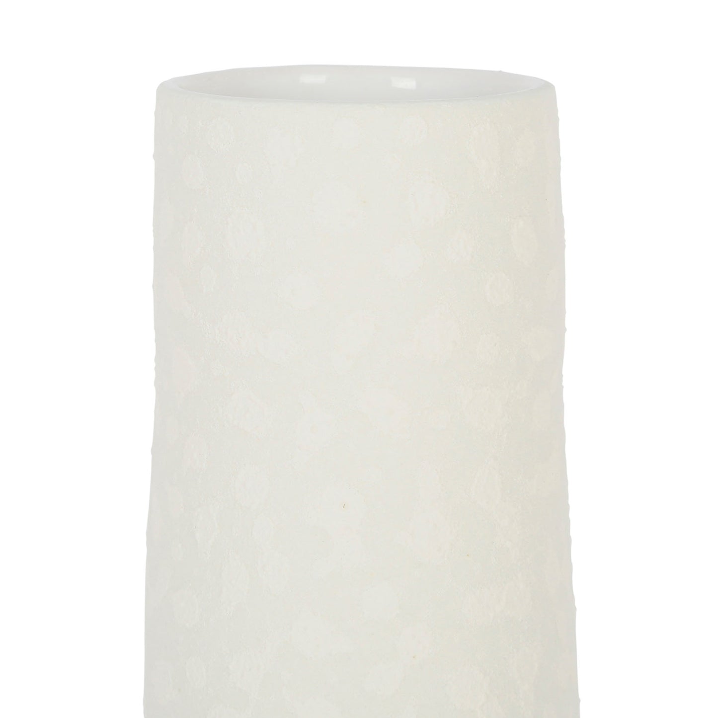 Tall white stoneware vase, 43cm