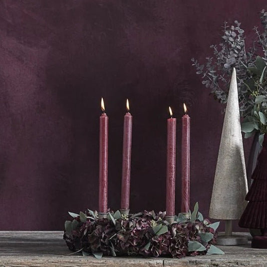 Brick-Red Tapered Candle