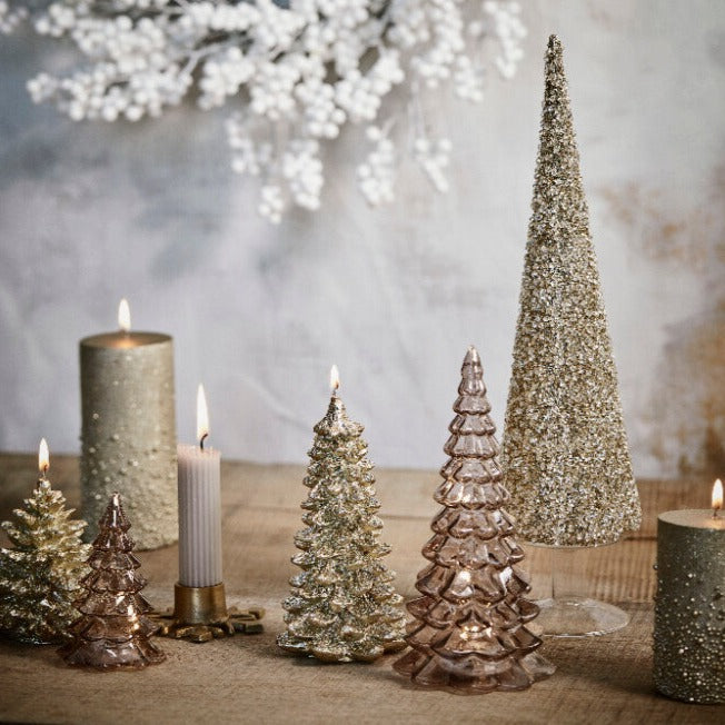 Pale gold snowflake candle holder, 9.5cm