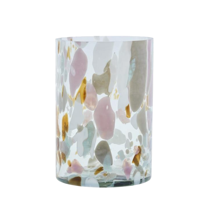 Stained glass hurricane vase, large