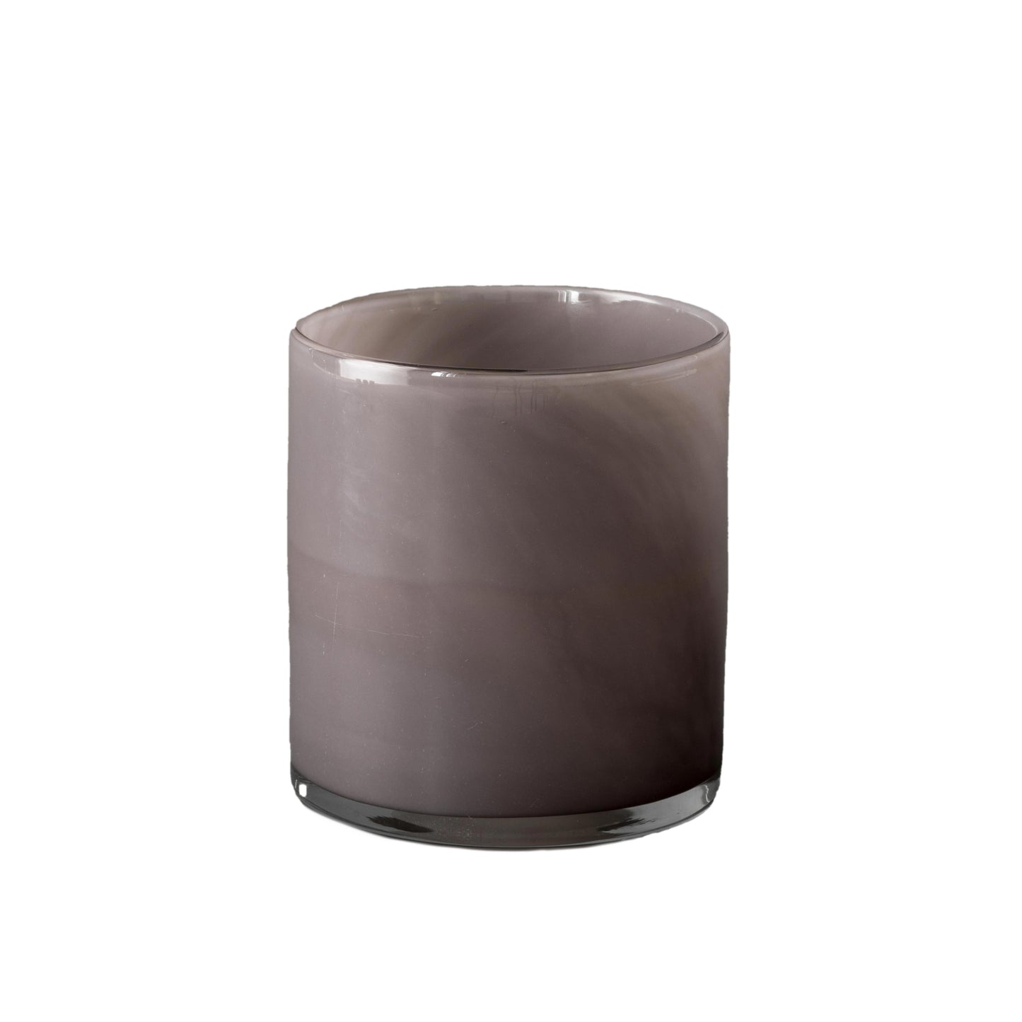 Small blown glass candle holder, dusky purple