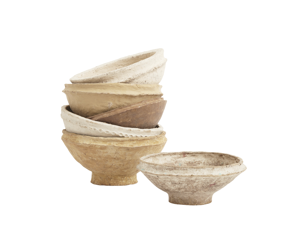 White papier-mâché decorative bowl