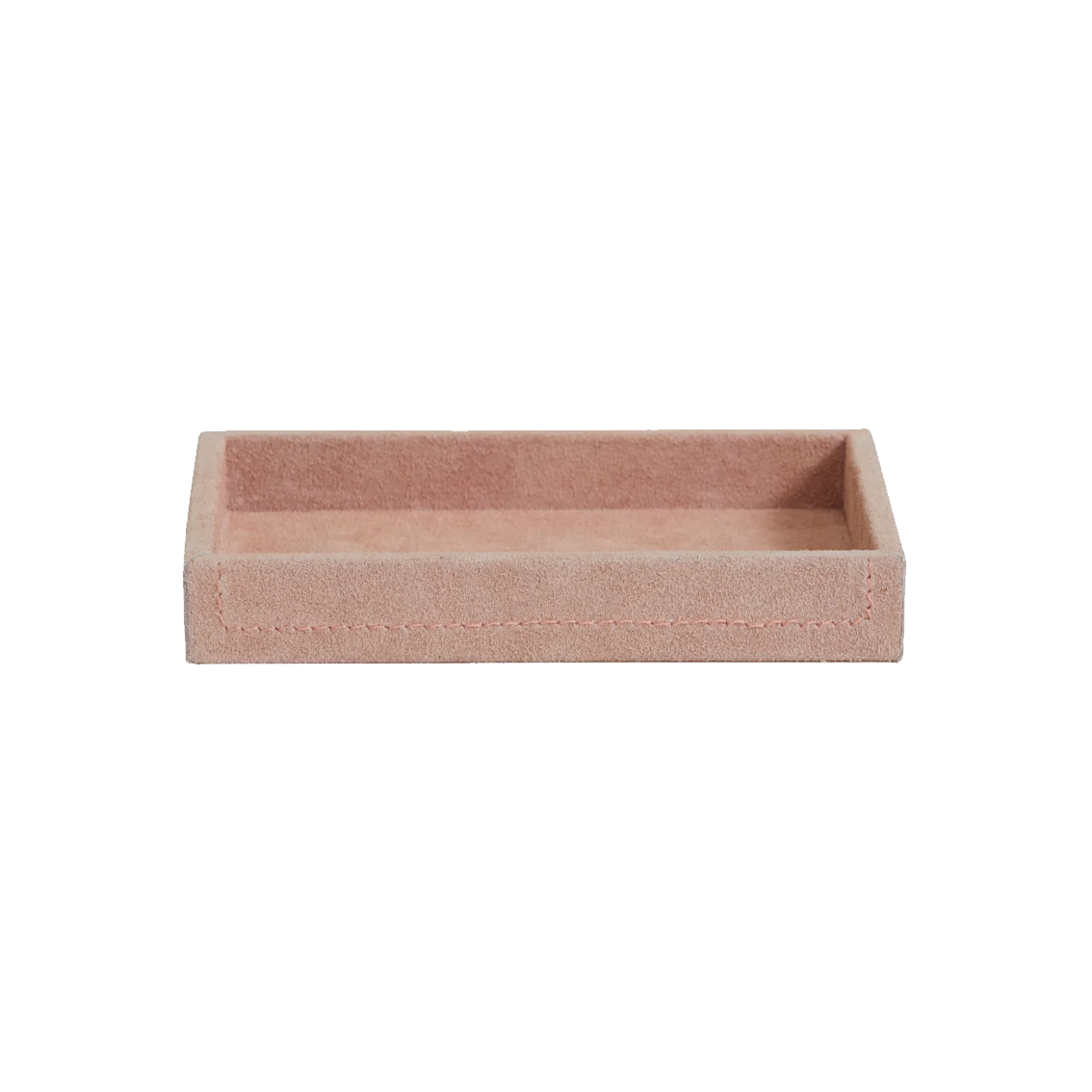 Blush suede jewellery tray