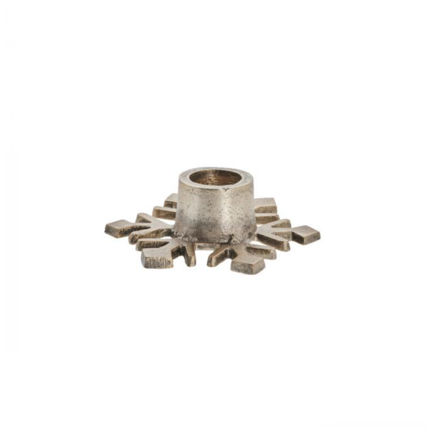 Pale gold snowflake candle holder, 9.5cm