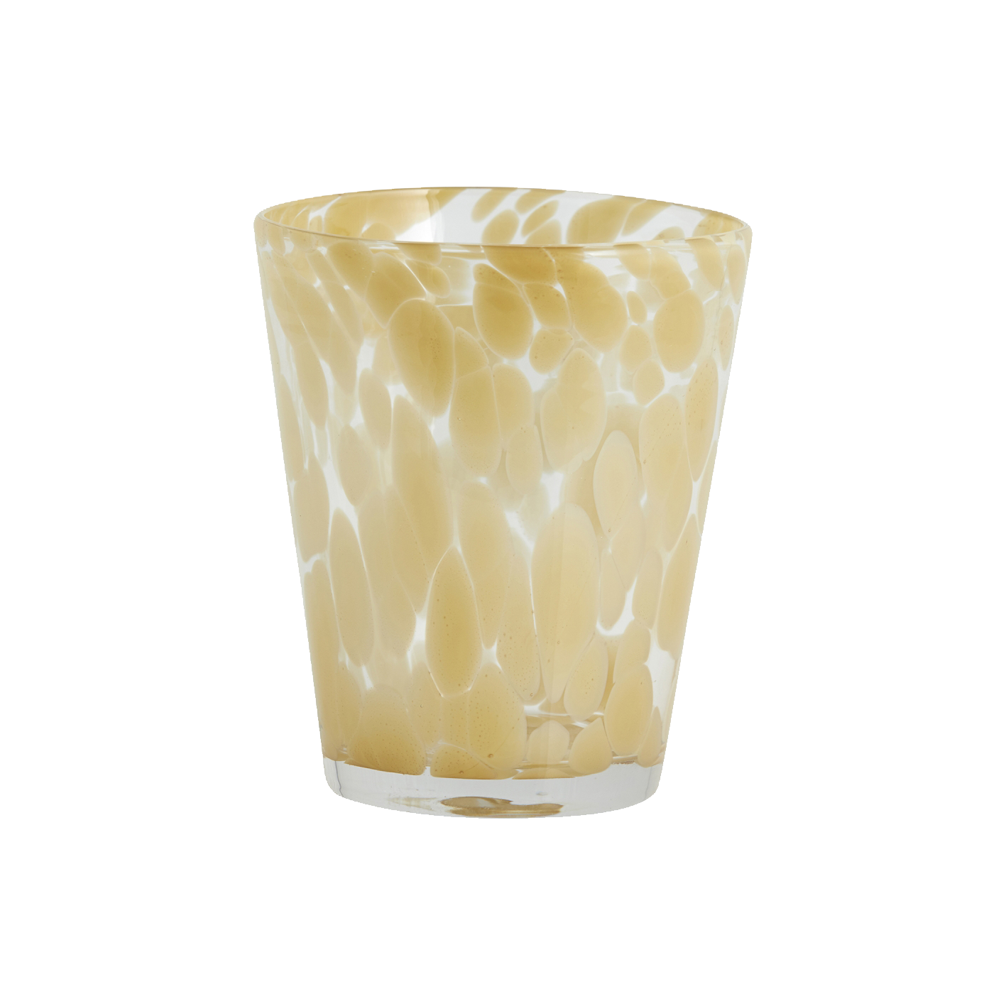 Yellow patterned drinking glass