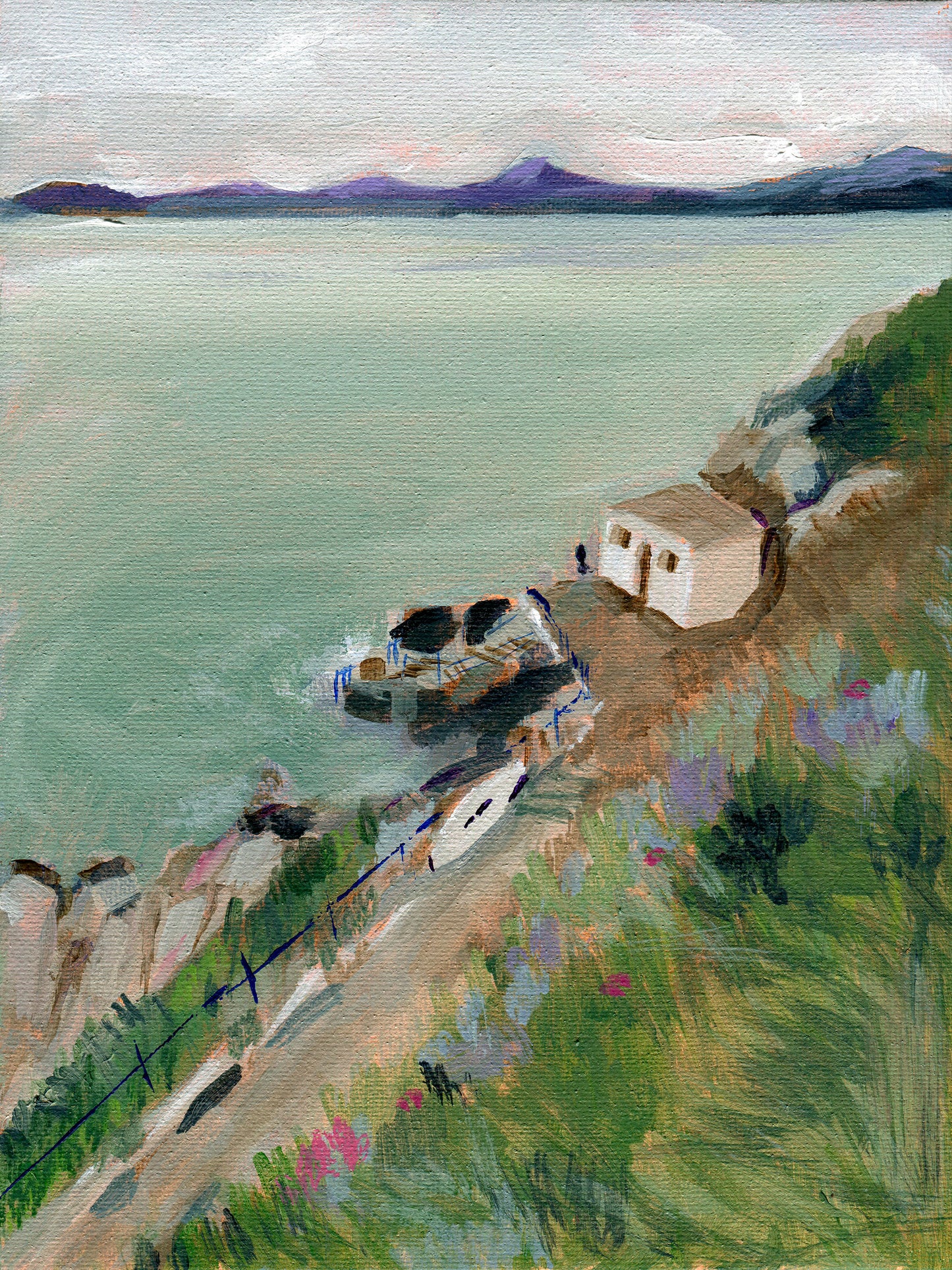 "Vico Baths" seascape painting