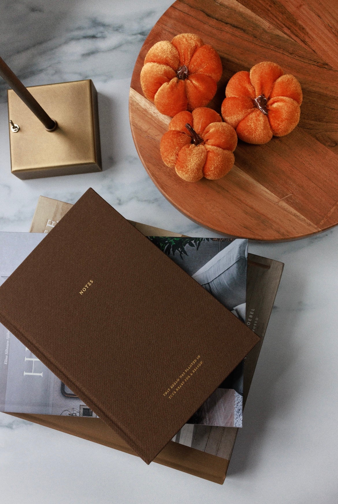 Set of three orange velvet pumpkins