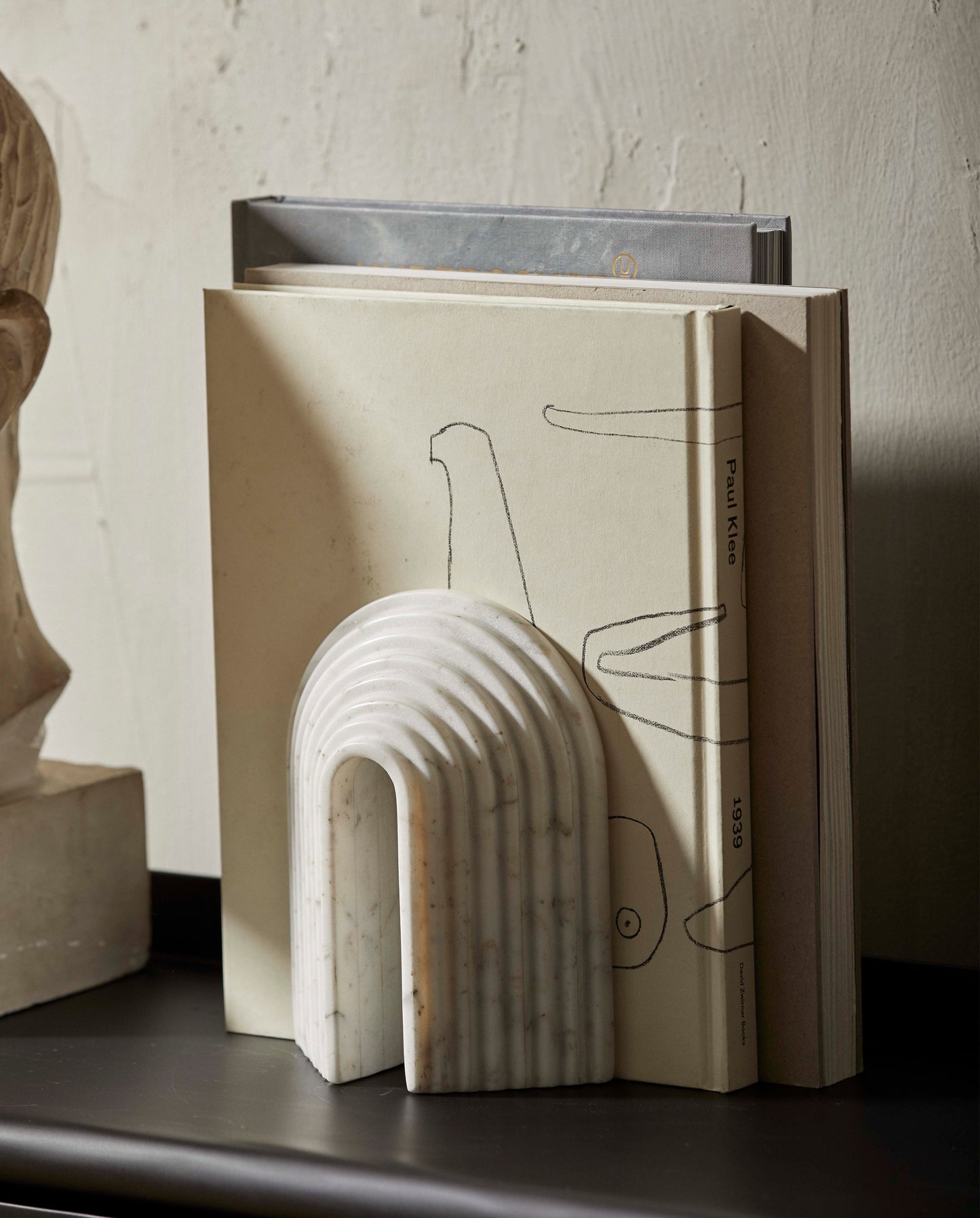 White marble bookend