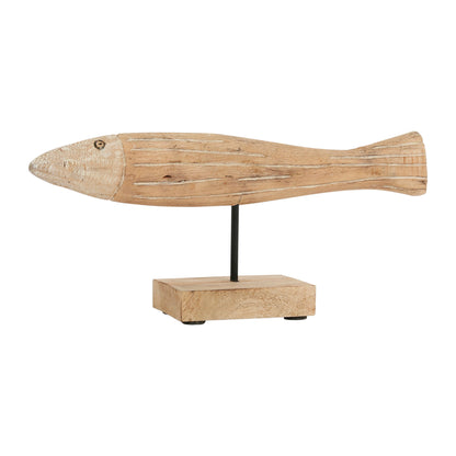 Decorative fish in natural mango wood