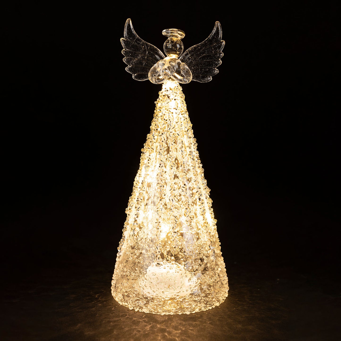 Large LED decorative glitter angel