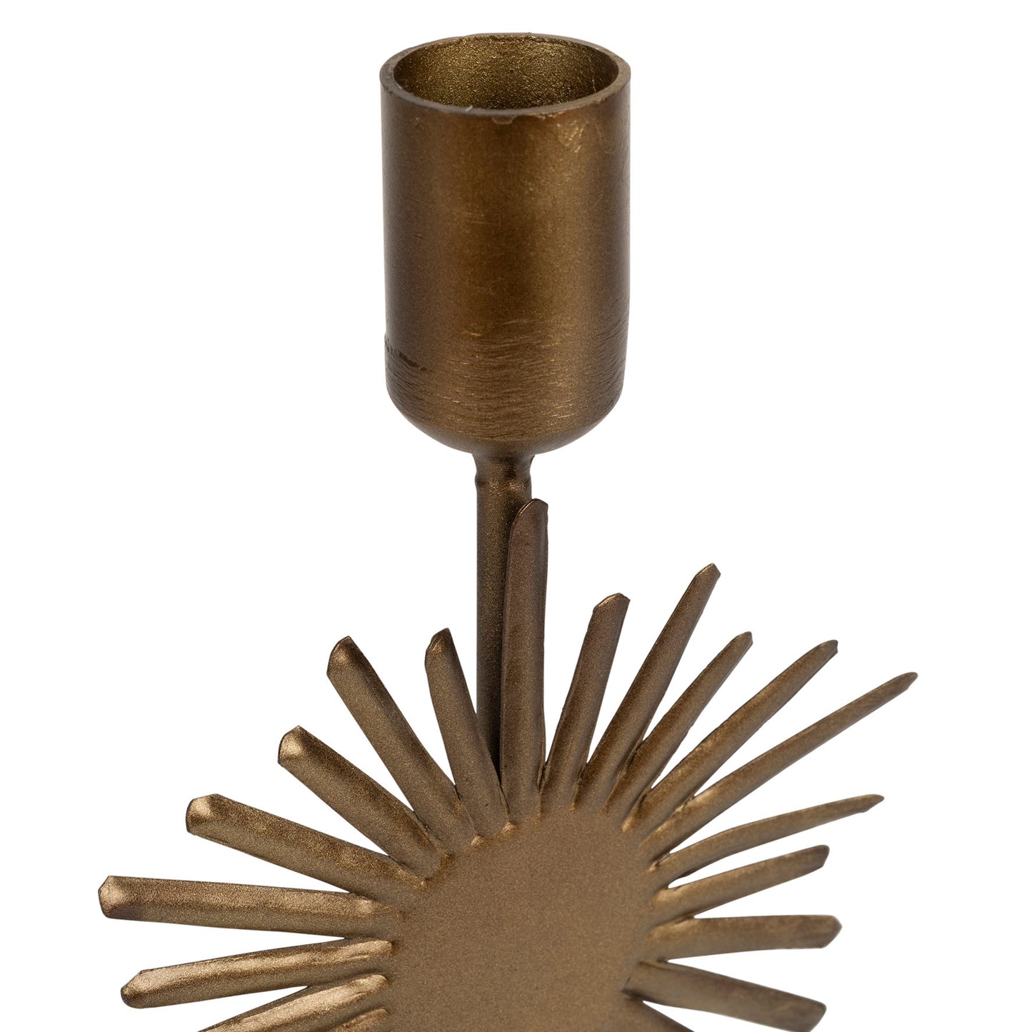 Gold sunburst candle holder, medium