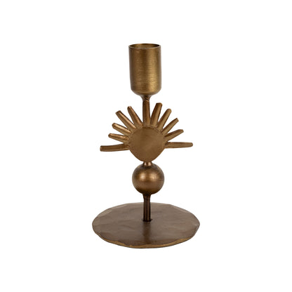 Gold Sunburst Candle Holder Small