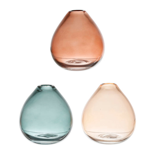 Set of 3 vases - Emerald / Pomegranate / Terra