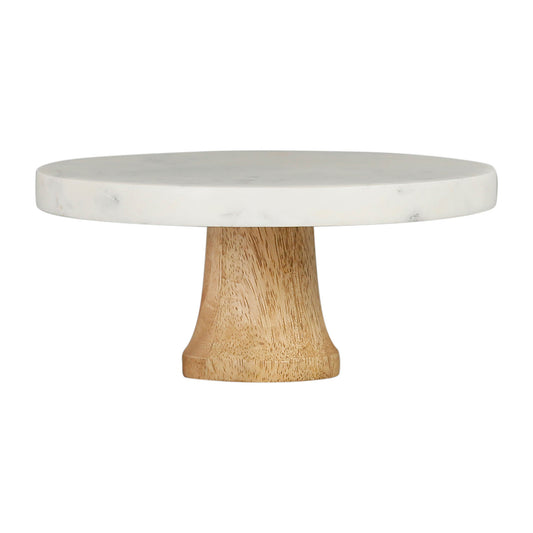 Small marble & wood cake stand