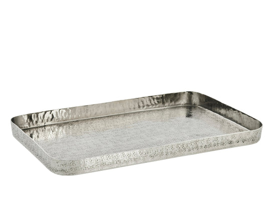 Hammered silver decorative tray