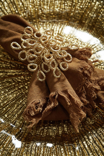 Embellished Gold Beaded Napkin Ring