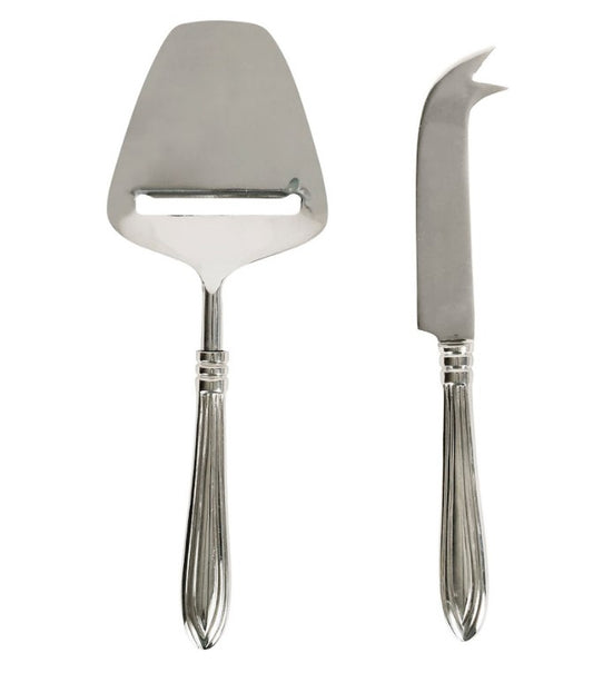 Silver cheese knife set with gift box