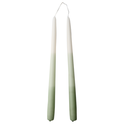 Coloured candles, green - Set of 2