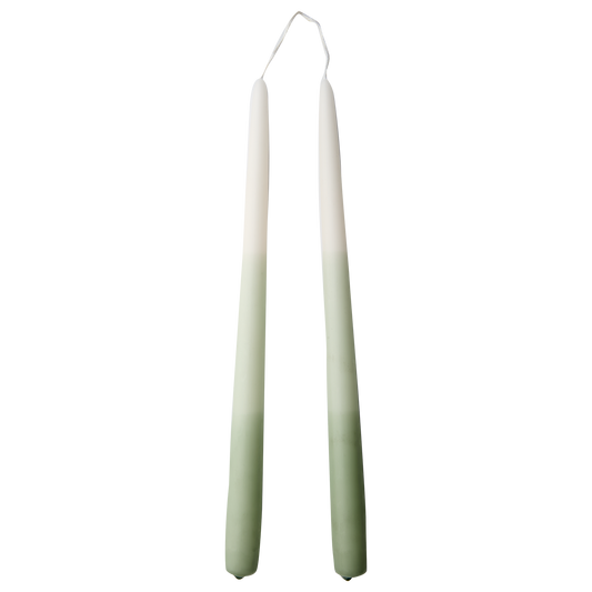 Coloured candles, green - Set of 2