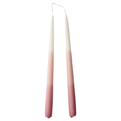 Coloured candles, pink - Set of 2